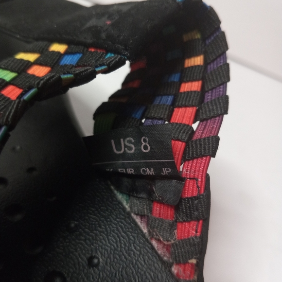 HEAL SELECT BLACK MULTICOLOR COMFORT WEDGE FLIP FLOP SANDALS 10 M PREOWNED. - Picture 9 of 9